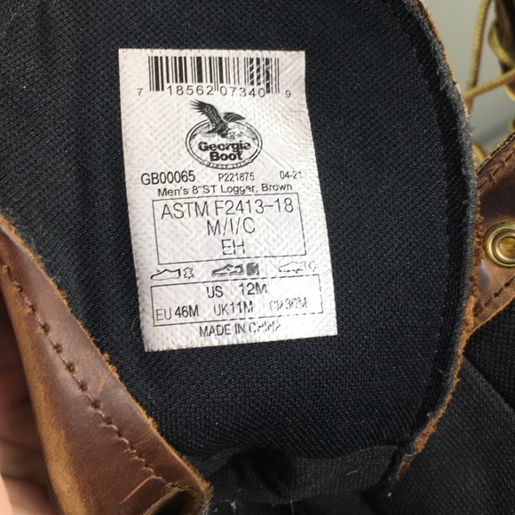 Georgia Boot Steel Toe Waterproof 400G Insulated Logger Work Mens Boots Size 12 - Picture 10 of 10